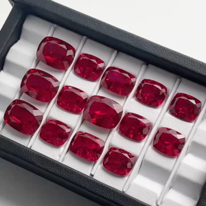 Antique Cushion Shape Lab Grown Ruby Natural Cut Stone Red Color Synthetic Corundum Loose Stone With Visible Inclusions Jewelry Charms Accessories for DIY