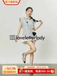 Blue White Striped Polo Shirt Womens Short Sleeve Turn-down Collar POLO Design Summer New Arrival Slim Fit Korean Style Top