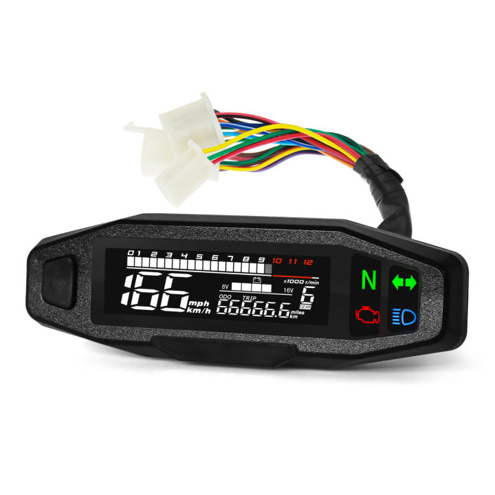 Motorcycle Speedometer Tachometer Fuel Gauge Universal Digital Meter