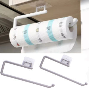 ที่แขวนกระดาษเช็ดมือในครัว ชั้นวางผ้าเช็ดมือในครัวแบบมีกาวในตัว ที่แขวนผ้าเช็ดมือพลาสติกติดผนัง ที่แขวนผ้าเช็ดมือในรถยนต์