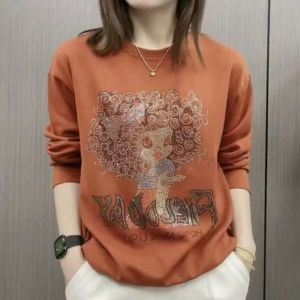QIAOXIZI | Long Sleeve Loose-Fitting Hoodie for Middle-Aged Women