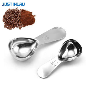 JUSTINLAU Stainless Steel Coffee Spoons Coffee Measuring Scoop with Graduated 15ml/30ml Beans Tea Sugar Spoon Barista tools