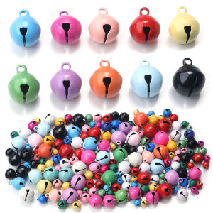 50pcs/lot Painted Color Bells Beads Round Mini Bell Ornaments for Jewlery Making DIY Bracelet Necklace Earring Decor Accessories