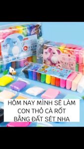 Đất sét tự khô - Đồ chơi trẻ em không dính tay an toàn cho bé loại 12 và 36 màu tặng kèm bộ 3 dao cắt tạo hình