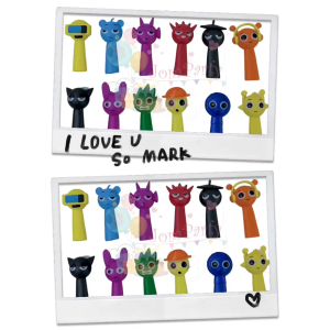 Jomparty Mini Figure Cake Topper Sprunki Characters Colorful Decorative Hiasan Kek Tema Sprunki Warna Warni Mini Dekor