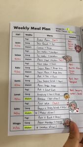 Simple Weekly Meal Planner Book Size A5 Kyoute Buku Perencanaan Makan Mingguan Klasik