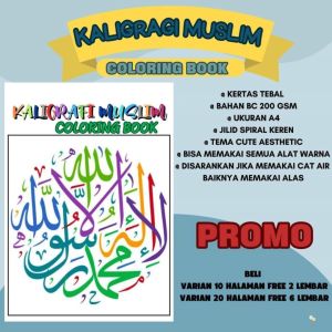 KALIGRAFI Coloring Book Buku Mewarnai Healing Activity Anak Remaja Dewasa Aesthetic Kertas Tebal