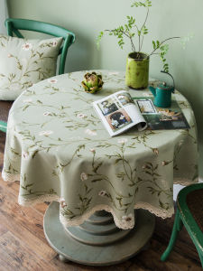 Round Cotton Linen Tablecloth: American Style Tea Table Cloth & High End Luxury