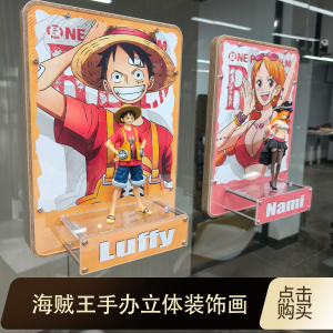 โมเดลการ์ตูน One Piece 3D Wall Decorations Action Figure Luffy Nami Sanji Saburou ภาพฉากพื้นผิวติดผนังแบบทันสมัย