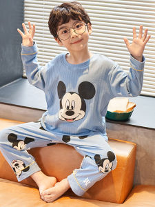 New 2025 Childrens Sleepwear Cotton Long Sleeve Thin Summer Style Boys Home Clothes Pure Cotton Comfortable Breathable