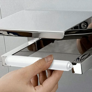 5pcs Roller Replacement Plastic Retractable Spring Loaded Toilet Paper Holder White