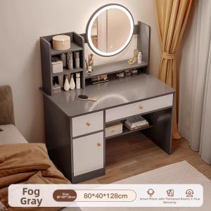 Expandable Small House Bedroom Vanity and Nightstand