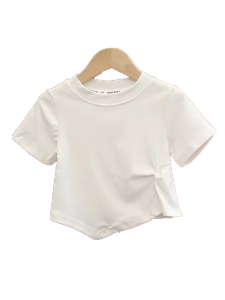 Áo Thun Cotton Tay Ngắn Mùa Hè Cho Bé Gái Áo Thun Cotton Ôm Vừa Vặn Cổ Tròn in Họa Tiết Bướm Thời Trang Trẻ Em