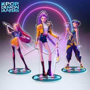KPop Demon Hunters Standing Up Ornament Acrylic Superstar Desktop Stand Decor Anime Figures Craft Creative Gifts for Fan Lover