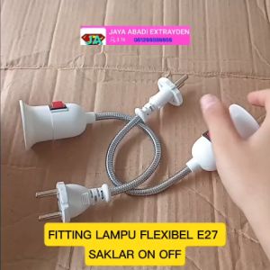 V226 ORI RUMAH LAMPU 20 CM SPIRAL FLEXSIBLE COLOK LISTRIK SAKLAR ON OF OFF FITTING E27 SWITCH FITING