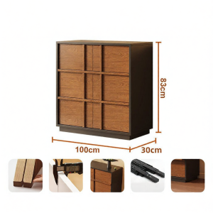 New Chinese Style Mid-Century Real Wood Storage Cabinet