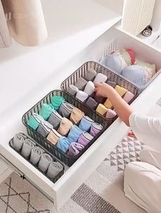 ReadyStock🇲🇾 Baby Underwear Socks Closet Organizer Drawer Storage Container Box Multiple Grids Slots Adjustable Dividers