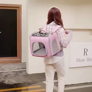 กระเป๋าสัตว์เลี้ยง เป้แมว พับเก็บได้ เป้ใส กระเป๋าสะพายสุนัขและแมว กระเป๋าสุนัข กระเป๋าแมว