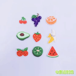 007 Mini Fruits DIY Embroidery Patches Sticker/ Ironing Cute Letters Cartoon fabric Self-adhesive fabric Trims