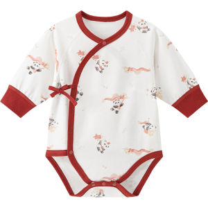 Pure Cotton Triangle Bodysuit Baby Clothes Newborn Warmth Assurance Autumn Winter Infant Essential Breathable Comfortable Red Celebration