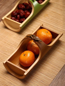 Bamboo Tea Snack Plate Living Room Chinese Style Zen Space Sunflower Seed Plate Creative Snack Dish Home Use Fruit Tray