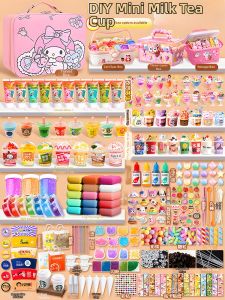 Birthday Gift DIY Mini Milk Tea Cup Toy for Kids