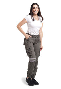 CBR Six ISC 387 - Celana Panjang Cargo Jogger Wanita Warna Abu