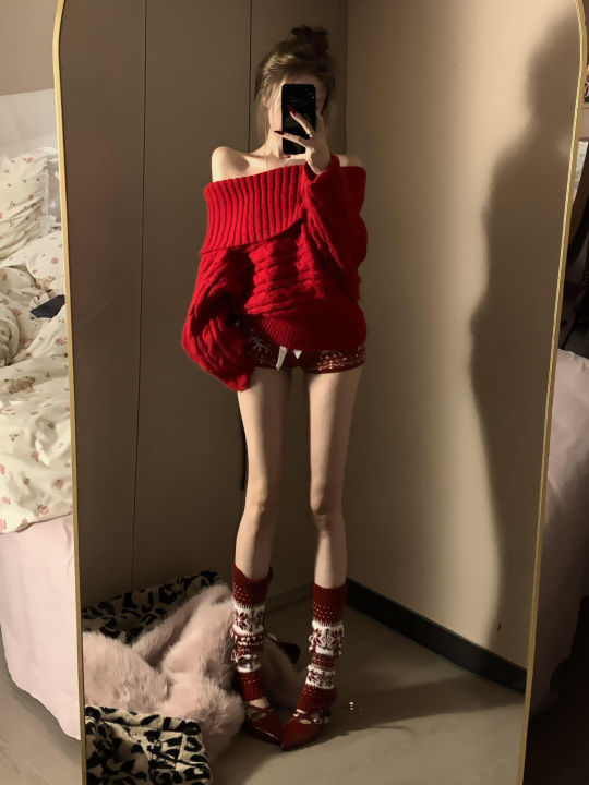 DIANLINA | Áo Sweater Knit Hở Vai | Lazada.vn