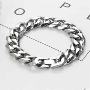 New Men's Plated Stainless Steel Thick Chain Bracelet (Length: 17CM/19CM/21CM)