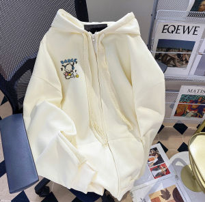 Zipper Hooded Cardigan Jacket Pachat Dog Couple Clothes College Style Top Cotton Long Sleeve Sweet Cartoon Print Sweatshirt