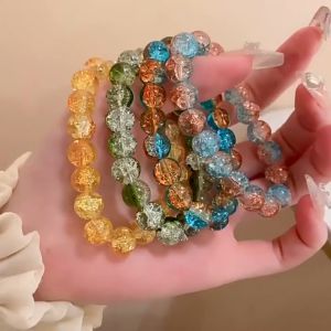 J&C Shiny Colored Glaze Bead Lucky Bracelet Fashionable Versatile Jewelry HB1519
