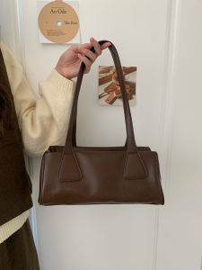 Retro French Bread Bag Womens 2025ins Axillary Shoulder Bag Versatile Commute Casual Simple Handbag Soft PU Leather