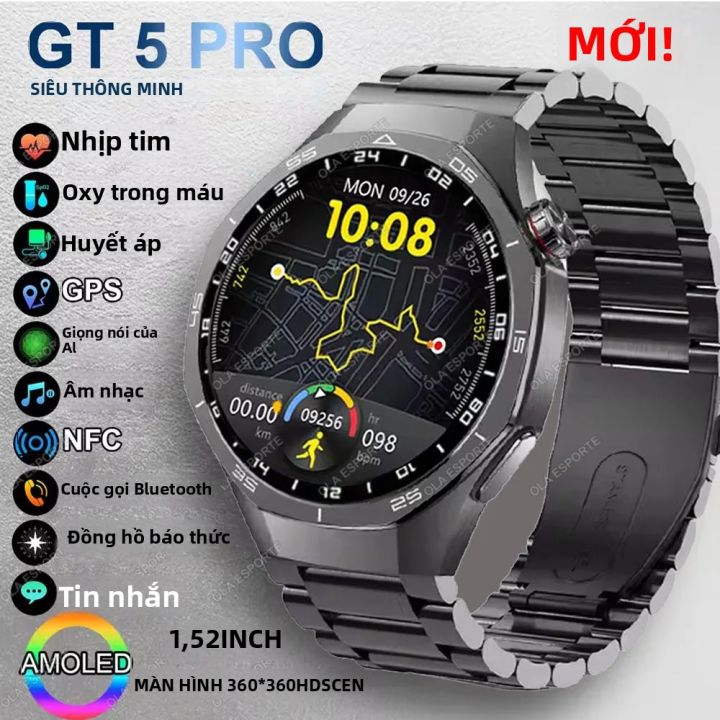Đồng Hồ Thông Minh Huawei Watch GT 5 Pro Dành Cho Nam Nữ Thể Thao Bluetooth Gọi Điện Thoại GPS Band Theo Dõi Nhịp Tim