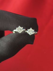 Diamcity (Free Gra Certificate) Anting Emas Moissanite Perhiasan Perak