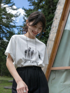 NIHAOKANONG | Áo Thun Cotton In Hình Thoáng