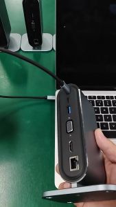 Hub chuyển đổi Type C USB 3.0 SIDOTECH trạm hub 13 port mở rông kết nối chia sẻ màn hình dành cho máy tính laptop pc máy in  máy chiếu có cổng HDMI VGA cổng mạng sạc nhanh - Hàng chính hãng