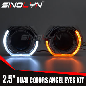 LED Angel Eyes Halo Projector Headlight Lens Bi-xenon Lens Turn Signal Switchback Daytime Running Lights For H4 H7 Cars Accessories Retrofit