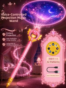 JIEXI | Voice Control Fairy Magic Wand Toy with Light Projection and Music