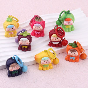 New 3D Resin Fruit Baby Bell Keychain Student Cute Cartoon BFF Gift Pendant DIY Decorations Creative Festival Supplies