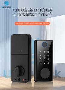 Chốt cửa vân tay hoàn toàn tự động thay thế chốt cơ dễ dàng không cần khoan đục
