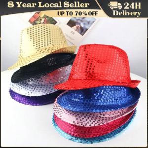 Jazz Hat Glitter Sequins Cowboy Caps Role Play Prop Performance Costume Women Men Shiny Beading Hats Dance Show Party Hip Hop Shinny Hat Korean Jazz Dance Hat Fashionable Sequins Top Hat Square Jump Dance Cap Stage Magic Performance Sequin Hat