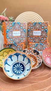 NexXIO Mangkok 1pc Free Box Premium Peralatan Makan Porselen Hampers Souvenir Mangkok Keramik Motif