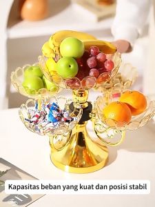 Olhome Tempat Permen Snack Mewah Aesthetic Tempat Buah Untuk Hiasan Meja Bisa Putar