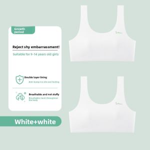 miiow | Ice Silk Underwear For Girls Elementary School Students Anti-Bulge Vest Stage One And Two Teenage Girls Sports Style Bra