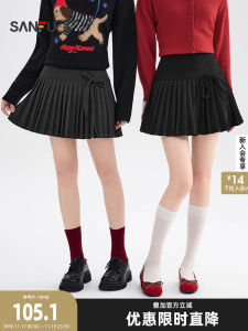 Váy Ngắn Xếp Ly Lụa Polyester Cạp Cao Cho Nữ Mùa Đông 2025 Váy Ngắn Xếp Ly Ren Lót Chống Ánh Sáng Cho Thanh Thiếu Niên