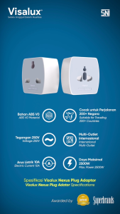 Ysgalery Travel Adaptor Universal / Steker Serbaguna White - Colokan Internasional Visalux Nexus
