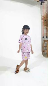 Kiminori HECA.ST Setelan Baju Tidur Anak Perempuan Lengan Pendek