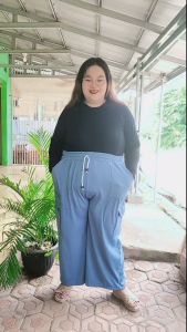 Hoshi Cargo Pants Wanita Jumbo BB 150kg Muat Celana Kulot Cargo Super Jumbo Melar Polos
