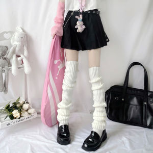 1Pair Y2K Over Knee Leg Warmer Lengthened 70cm JK Uniform Long Socks Lolita Knitted Boot Socks Pile Up Socks Foot Warming Cover