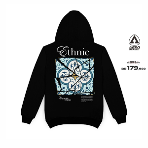 Aerostreet Hoodie Oversize Ethnic Hitam - Sweater Jumper CADAA